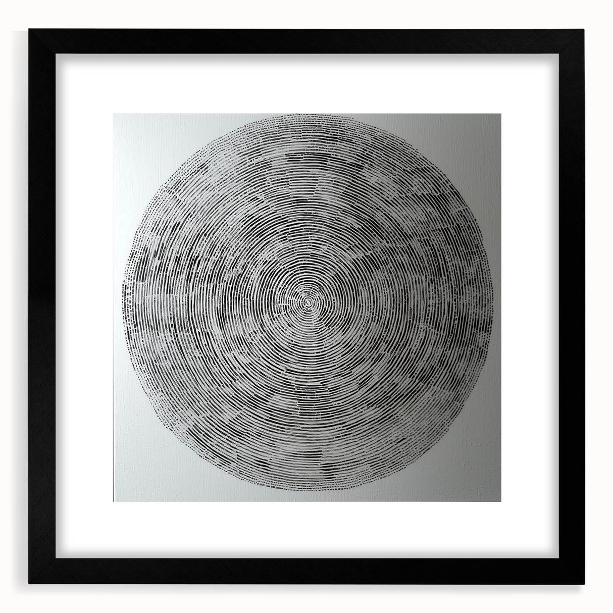 Minimalist Circular Bedroom Wall Art - Black and White Canvas Print