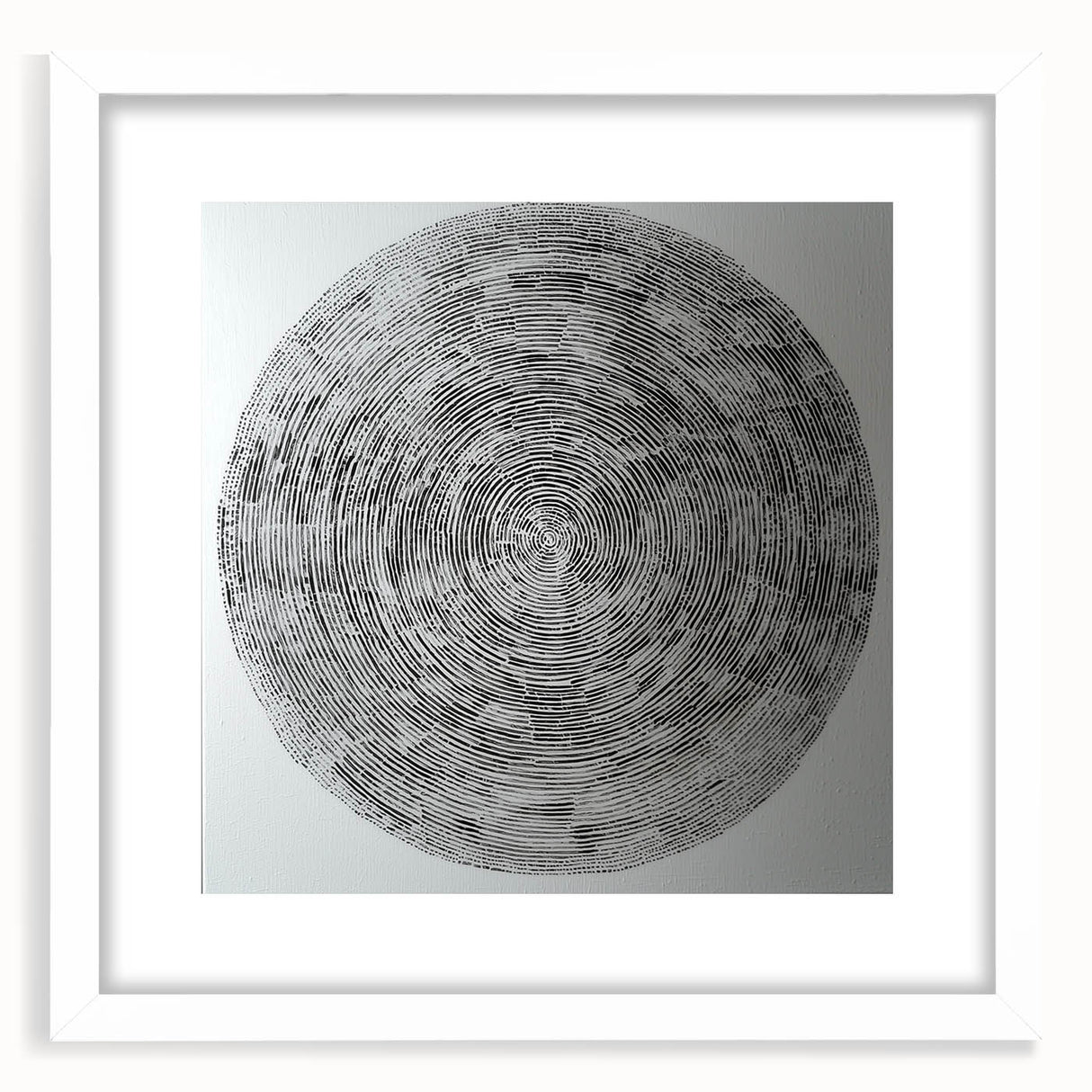 Minimalist Circular Bedroom Wall Art - Black and White Canvas Print