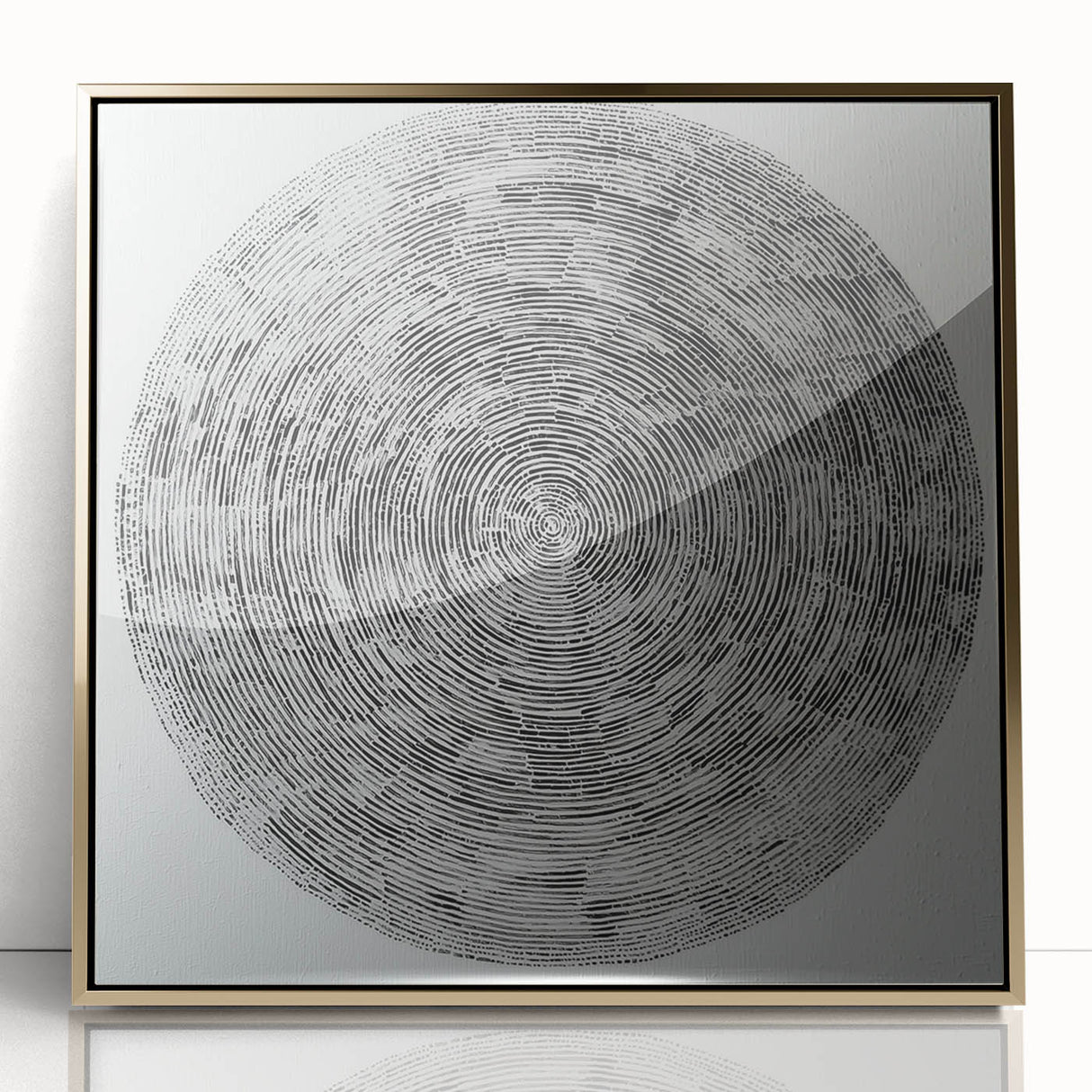 Minimalist Circular Bedroom Wall Art - Black and White Canvas Print