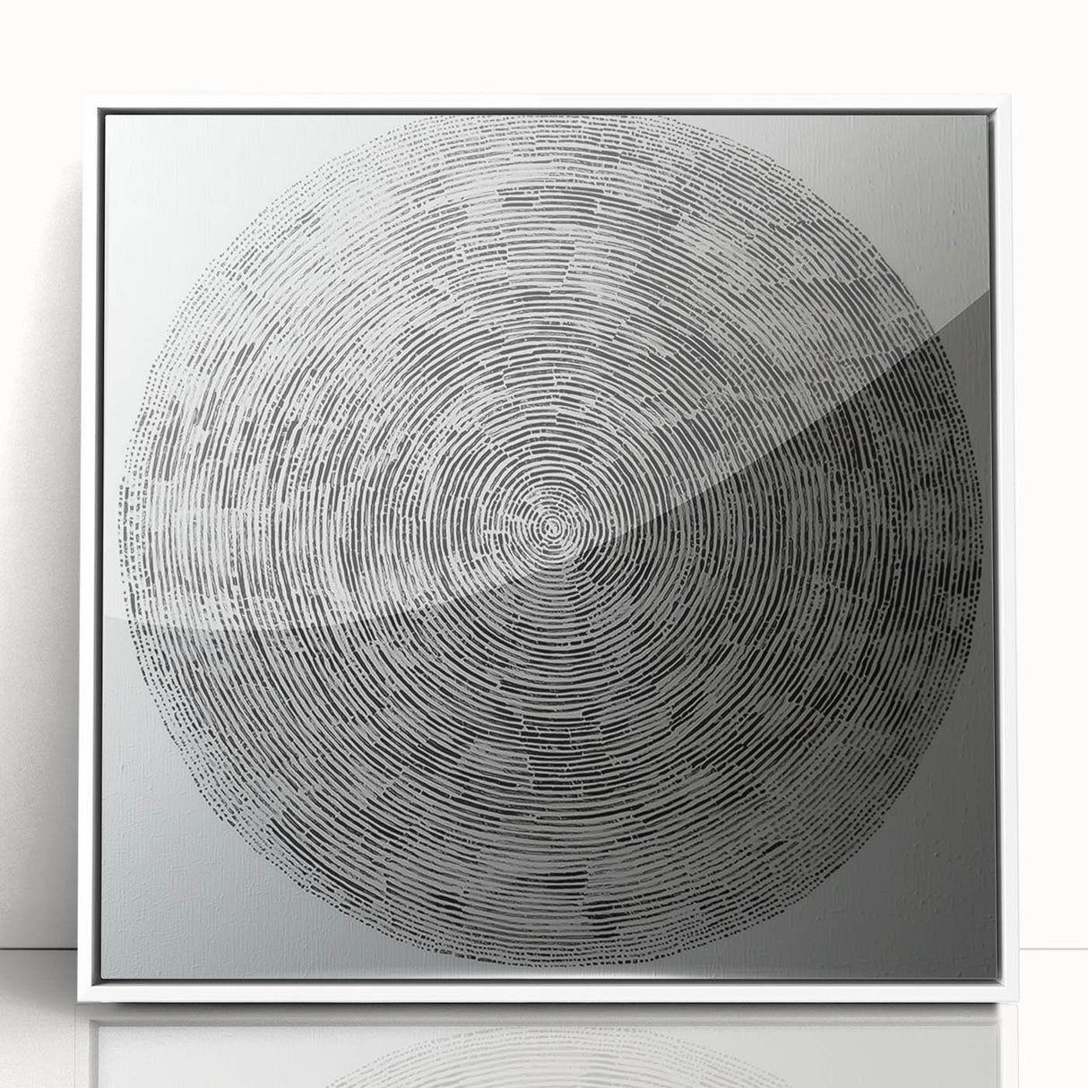 Minimalist Circular Bedroom Wall Art - Black and White Canvas Print