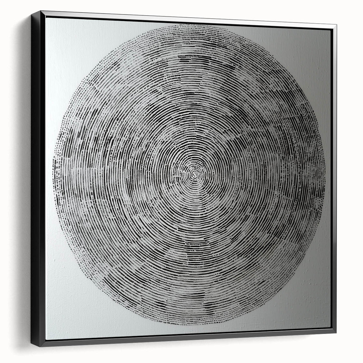 Minimalist Circular Bedroom Wall Art - Black and White Canvas Print