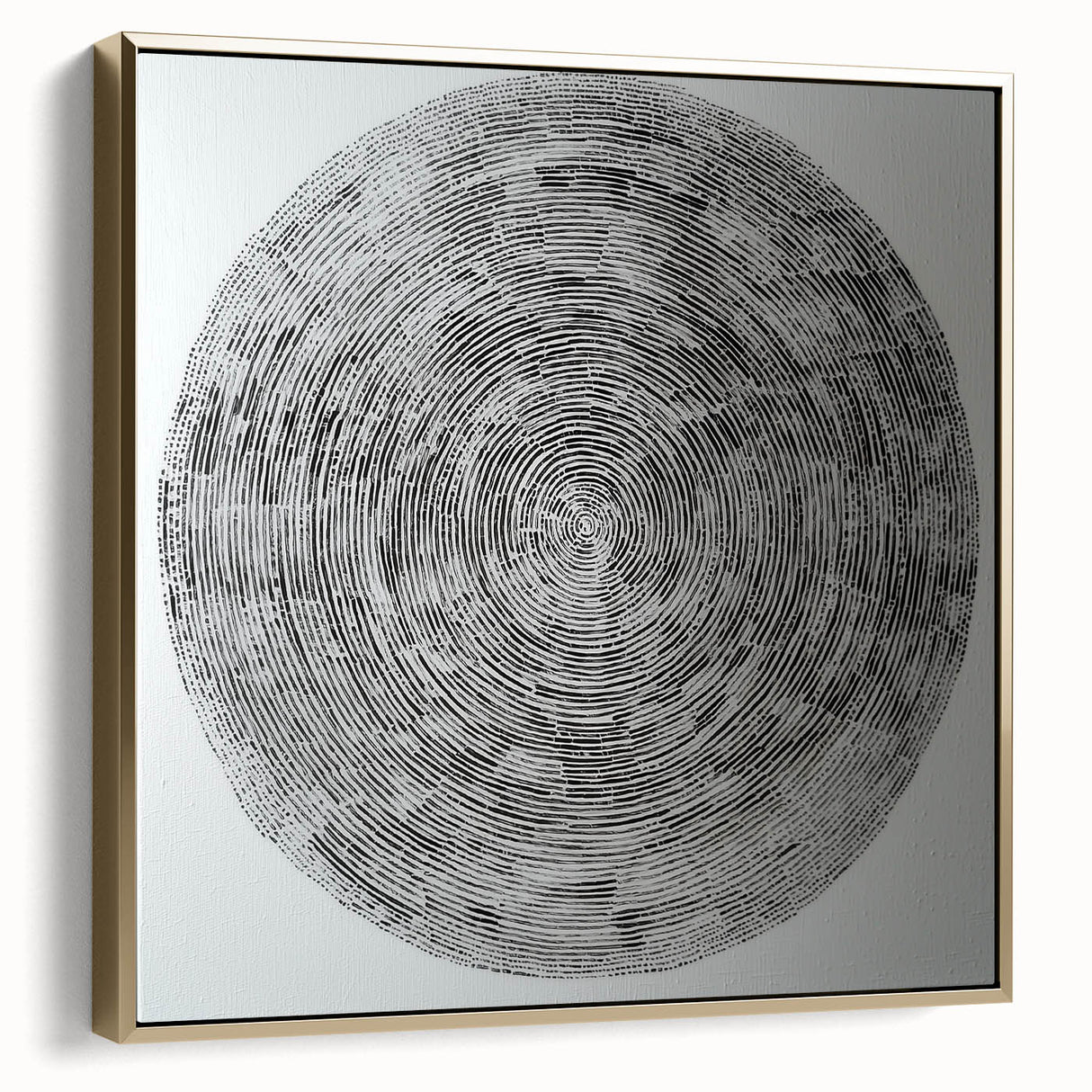 Minimalist Circular Bedroom Wall Art - Black and White Canvas Print