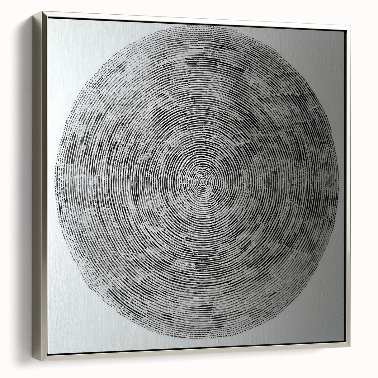 Minimalist Circular Bedroom Wall Art - Black and White Canvas Print