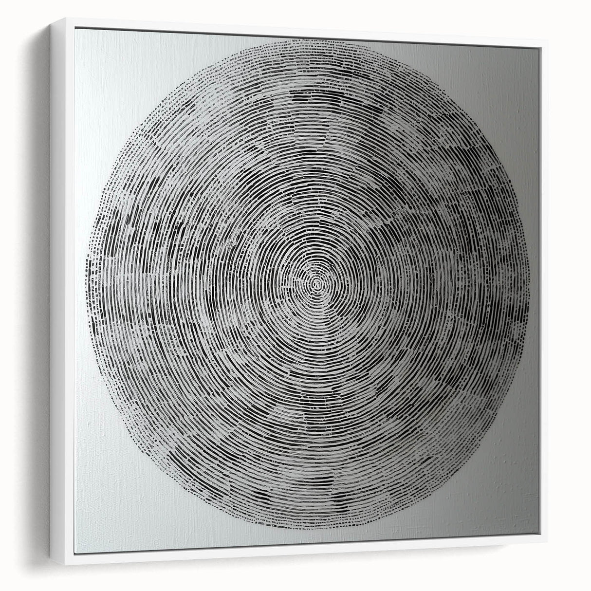 Minimalist Circular Bedroom Wall Art - Black and White Canvas Print