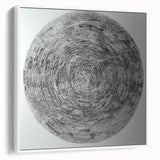 Minimalist Circular Bedroom Wall Art - Black and White Canvas Print