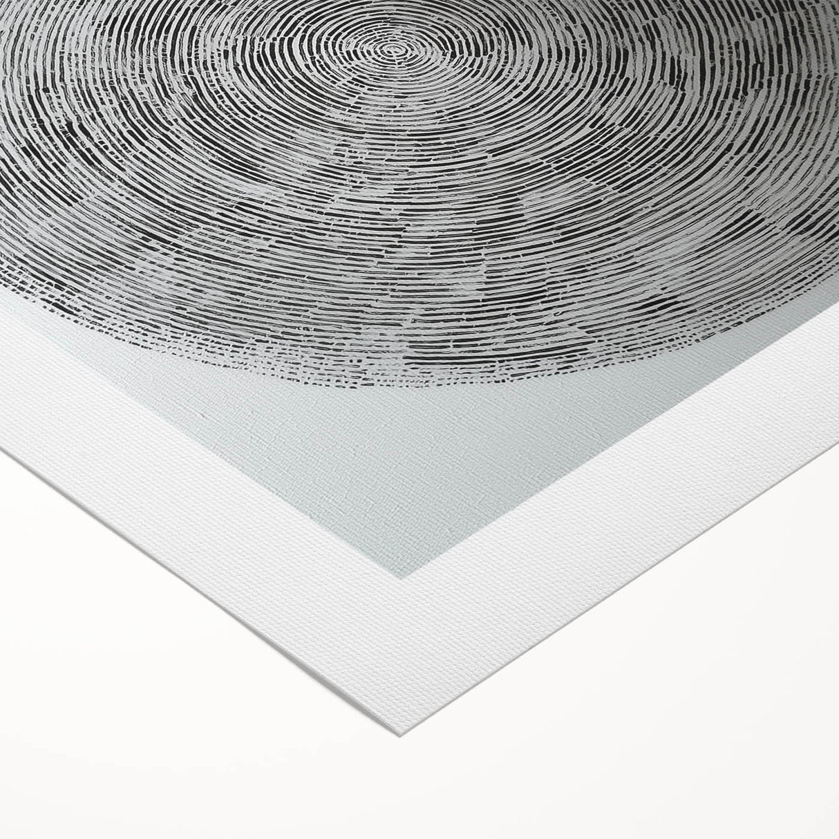 Minimalist Circular Bedroom Wall Art - Black and White Canvas Print