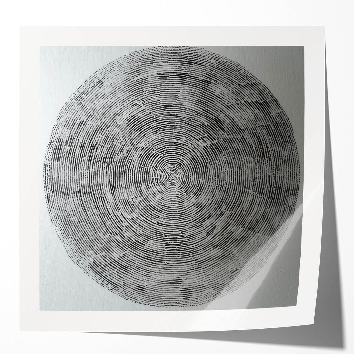 Minimalist Circular Bedroom Wall Art - Black and White Canvas Print