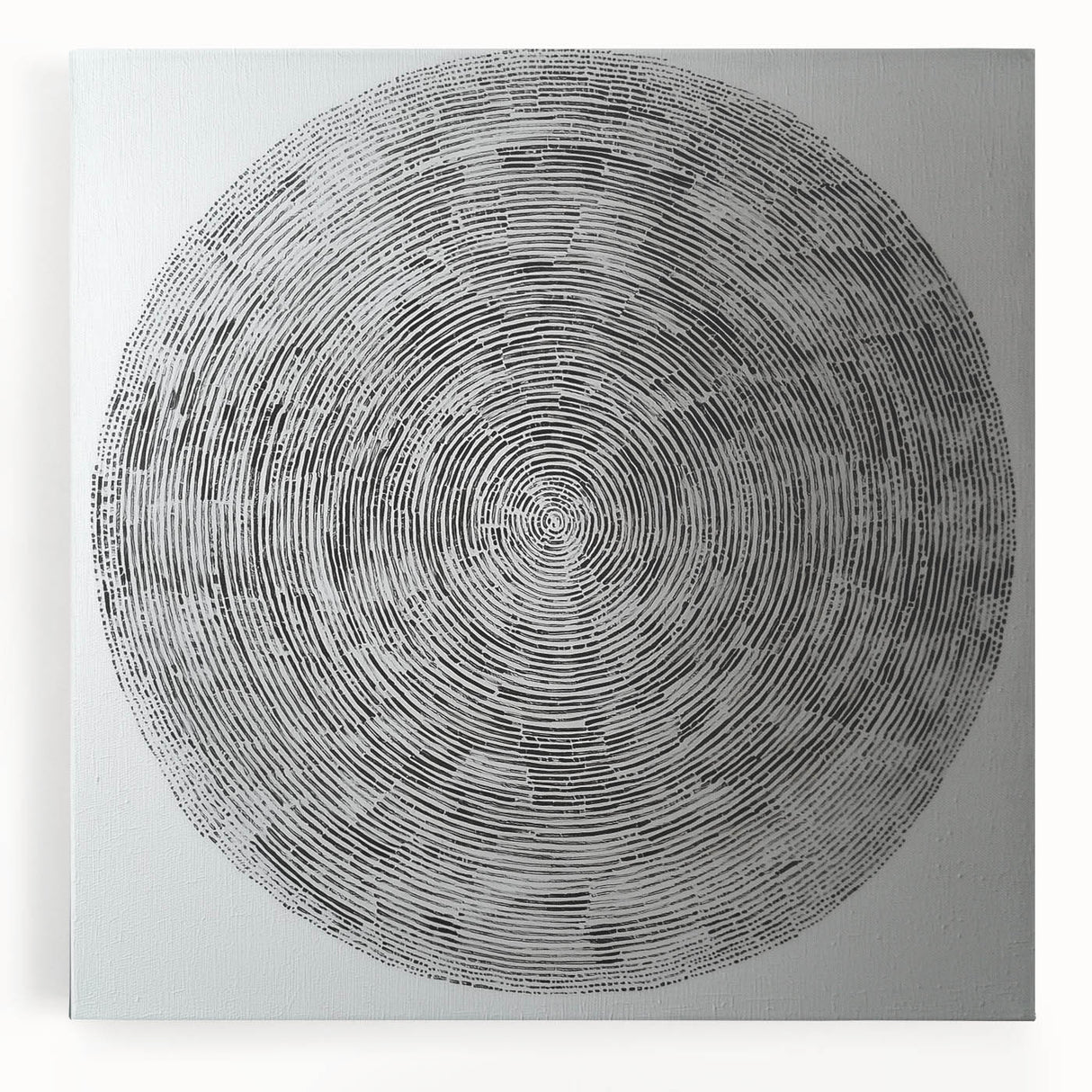 Minimalist Circular Bedroom Wall Art - Black and White Canvas Print