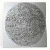 Minimalist Circular Bedroom Wall Art - Black and White Canvas Print
