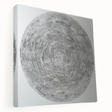 Minimalist Circular Bedroom Wall Art - Black and White Canvas Print