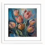 Framed Dining Room Prints - Vibrant Floral Tulip Painting