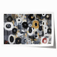 Abstract Circular Living Room Wall Art – Black, Gold & White Canvas