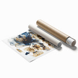 Colorful abstract floral wall art print showcasing vibrant hues of pink, blue, and green. Ideal for modern home decor, enhancing any room with a stylish touch.