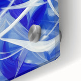 Close-up of a vibrant geometric abstract design on acrylic glass, showcasing bold colors and intricate patterns, ideal for modern home decor or art enthusiasts.