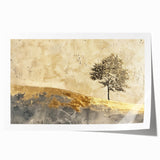 Abstract landscape wall art print showcasing vibrant colors and fluid shapes, rolled and ready for framing, ideal for modern home decor.