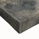 Close-up of vibrant abstract landscape wall art on stretched canvas, showcasing intricate textures and bold colors, perfect for modern home decor enhancement.