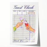 Extra large rolled print featuring a floral design in muted pastel shades, ideal for dining room wall decor.