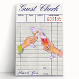 Large black and white stretched canvas featuring assorted kitchen utensils, ideal for kitchen wall art.