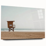 Vibrant acrylic landscape artwork depicting serene beaches in a side view presentation, showcasing vivid colors and intricate details, ideal for coastal decor.