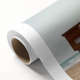 Beautifully designed rolled canvas showcasing a vibrant beach landscape with serene blue waters and golden sand, perfect for coastal decor enthusiasts. The artwork captures the essence of summer, adding a refreshing touch to any space.