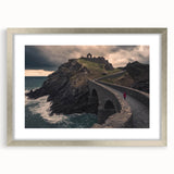 Landscape bridge frame with mat in silver, showcasing an elegant front view. Ideal for displaying art or photographs, enhancing home decor with a modern touch.