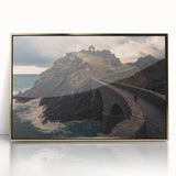 Framed acrylic artwork of a stunning landscape bridge scene, featuring golden hues and intricate details, ideal for modern home decor. Perfect for art enthusiasts.