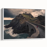 Framed canvas artwork depicting a serene landscape bridge scene, showcasing vibrant colors and intricate details, perfect for home decor and enhancing living spaces.