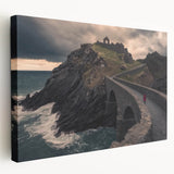 Stretched canvas artwork depicting a serene landscape bridge scene, showcasing vibrant colors and intricate details, ideal for enhancing home decor. Perfect for art lovers seeking nature-inspired decoration.