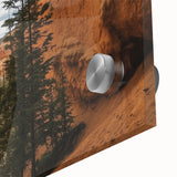 Close-up of a vibrant acrylic landscape artwork depicting canyons in rich earth tones, showcasing intricate details and textures, ideal for modern home decor.