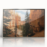 Framed acrylic artwork showcasing a stunning landscape of canyons, featuring rich earthy tones and intricate details, perfect for enhancing modern home decor.