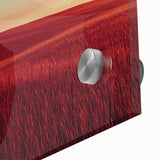 Close-up of a vibrant acrylic landscape artwork depicting serene countryside scenery, featuring lush green fields and a clear blue sky, ideal for home decor.