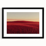 Black-framed landscape artwork featuring serene countryside scenery, elegantly matted for a refined presentation, ideal for enhancing home decor.