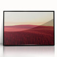 Framed acrylic artwork showcasing a serene countryside landscape with vibrant green fields and a clear blue sky, presented in a sleek black frame for an elegant finish. Perfect for home decor enthusiasts seeking a touch of nature's beauty.