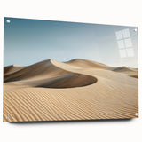 Acrylic glass artwork showcasing a stunning desert landscape, viewed from the side with decorative pins, perfect for modern home decor. Ideal for nature enthusiasts.