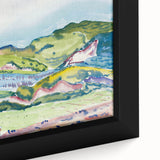 Modern Abstract Wall Art - Mountain Landscape with Red House - Contemporary Decor