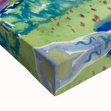 Modern Abstract Wall Art - Mountain Landscape with Red House - Contemporary Decor