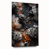 Large abstract wall art in blue and green tones on acrylic glass, ideal for bedroom or dining room decor.