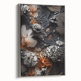 Landscape art painting featuring a vintage poster-style design on a framed canvas.