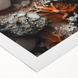 Art deco poster featuring geometric patterns in muted beige and white, printed on rolled canvas.