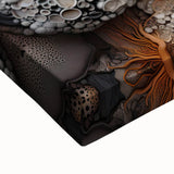 Large art featuring a black and white landscape painting on stretched canvas, ideal for bedroom wall decor.