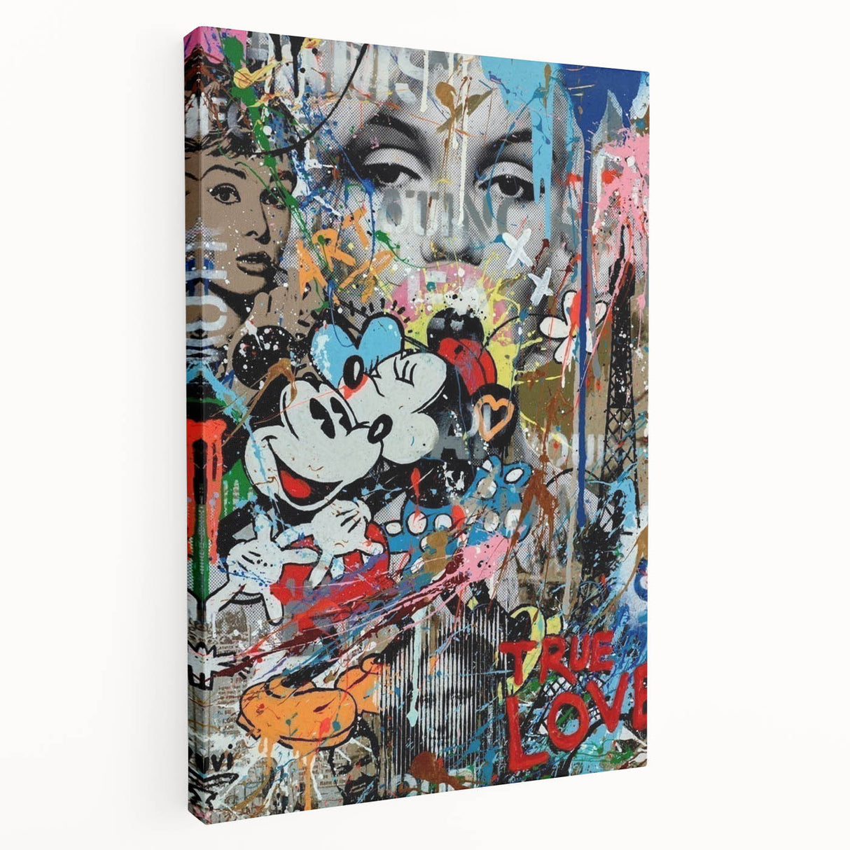 Vibrant Pop Art Wall Art – Colorful True Love Canvas Print