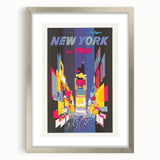 Retro New York Times Square Poster – Vintage Prints & Neon City Art