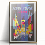 Retro New York Times Square Poster – Vintage Prints & Neon City Art