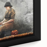 A Fishergirl Baiting Lines Realism Art Print - Winslow Homer Coastal Scene