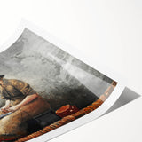 A Fishergirl Baiting Lines Realism Art Print - Winslow Homer Coastal Scene