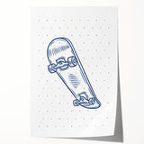 Skateboard Sketch – Boys Room Wall Art