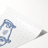 Skateboard Sketch – Boys Room Wall Art