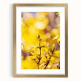 Extra large abstract art print featuring textured spring-themed colors in a gold frame, ideal for living room decor.