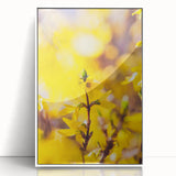 Art deco poster depicting spring season in pastel shades on a white framed acrylic, ideal for nursery wall art.