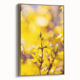 Vintage poster art depicting a spring landscape on a framed canvas, with muted pastels, ideal for bedroom wall decor.